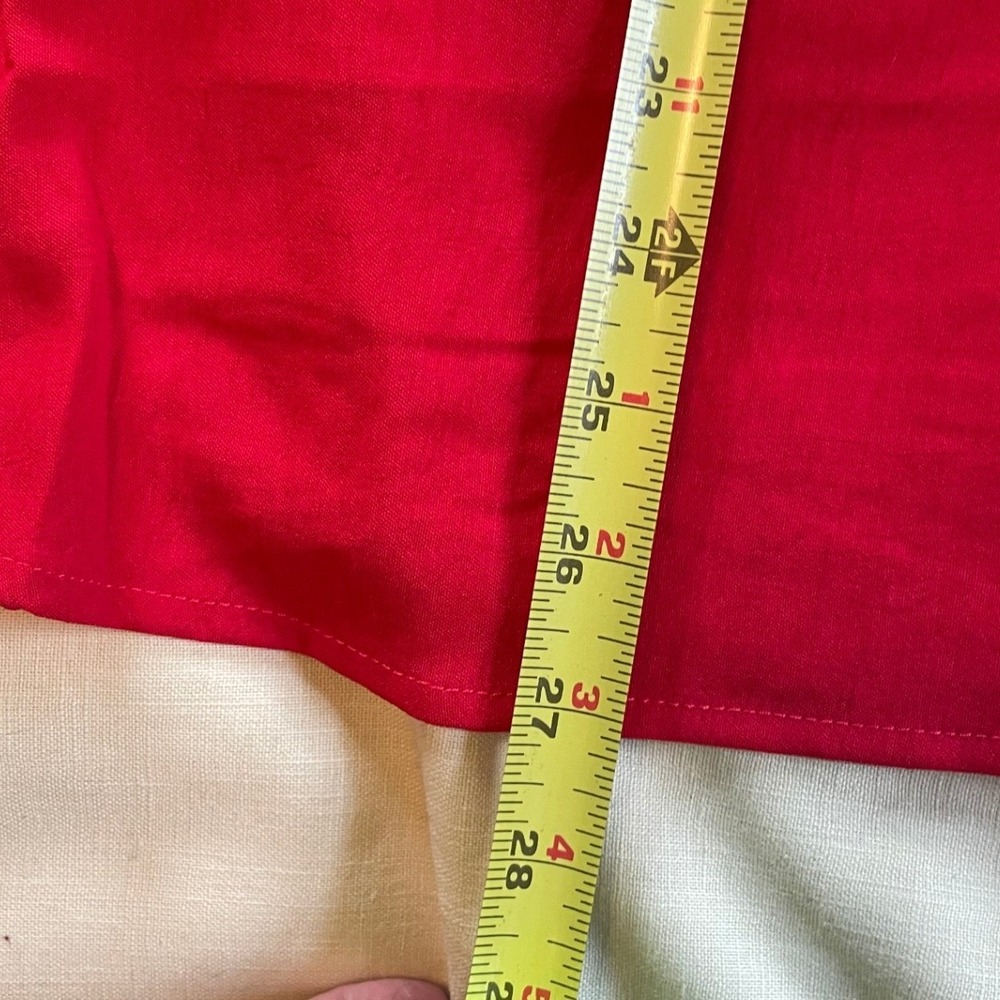 B Curated Red Pleated Neck Blouse with Metal Bar Detail XL Luxury Classic Chic - Picture 7 of 7